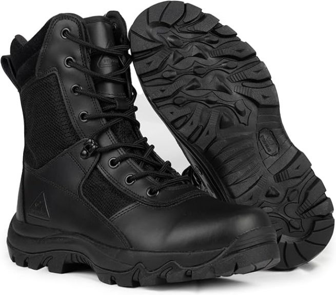 COOLMAX TACTICAL 8" COMBAT SIDE ZIP BOOTS.